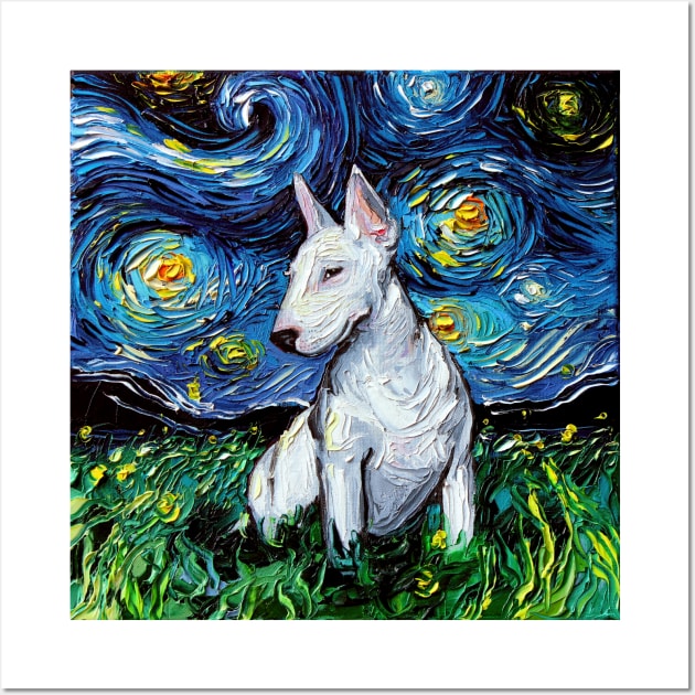 Bull Terrier Night Wall Art by sagittariusgallery